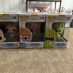 Rugrats Tommy, Chuckie, Reptar Funko Pops
