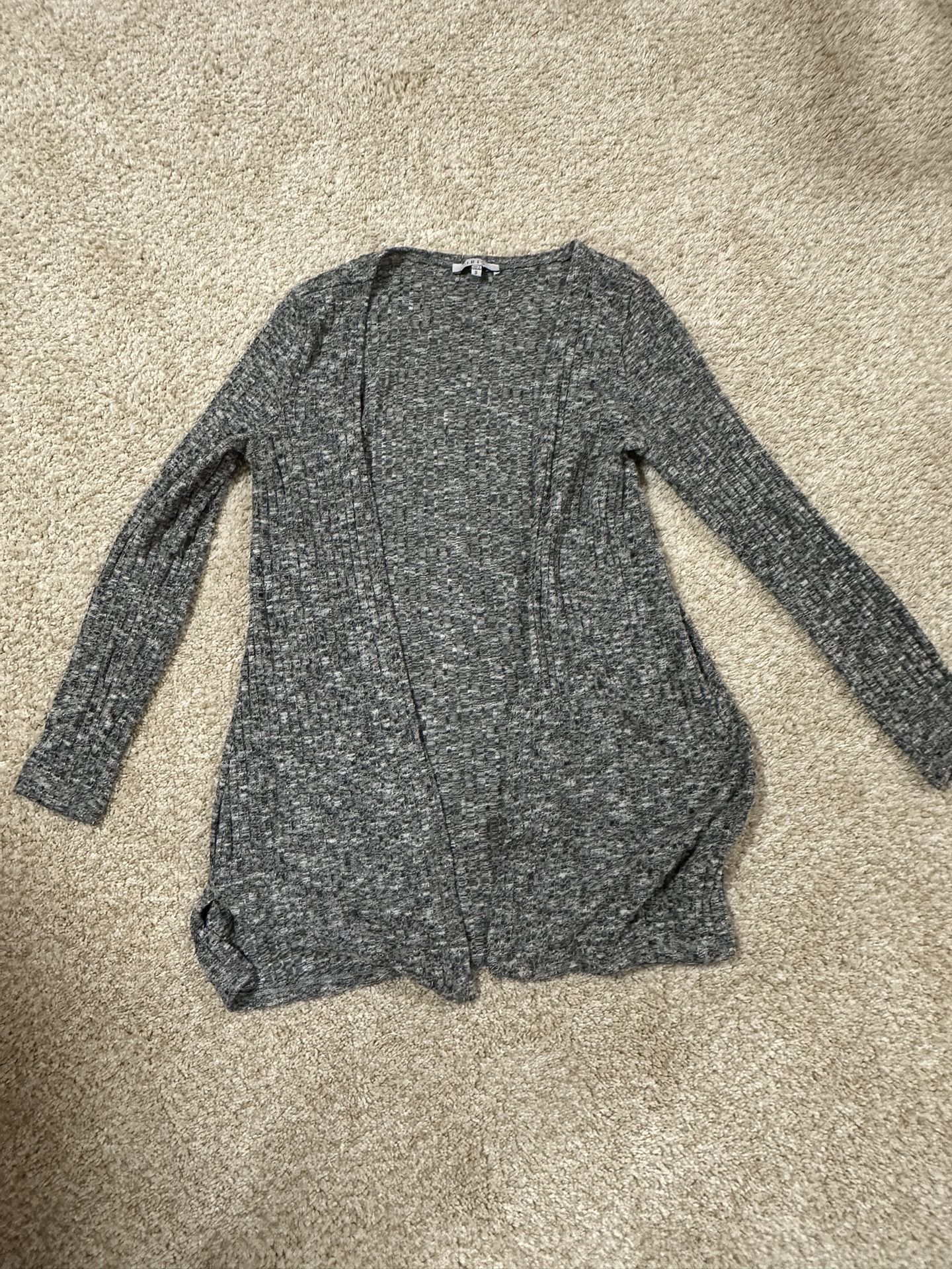 Open Front Gray Cardigan