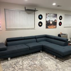 Blue Sectional Couch 
