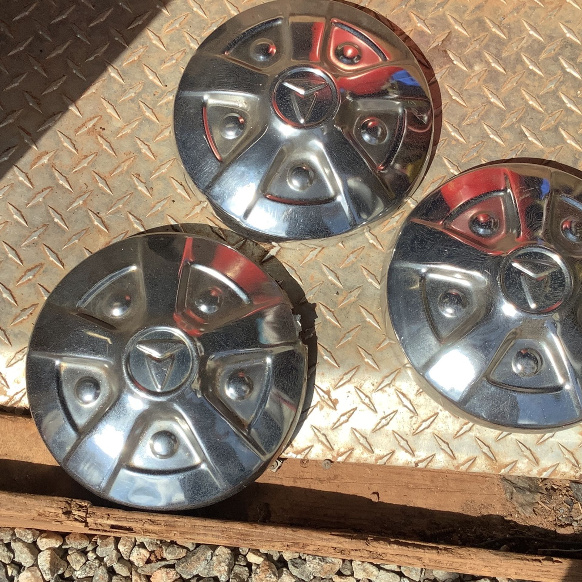 Three Used Hubcaps For Old Toyota Pickup