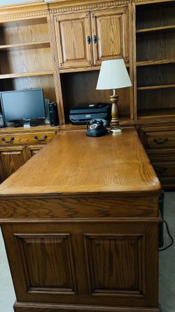 Oak Sectional Desk