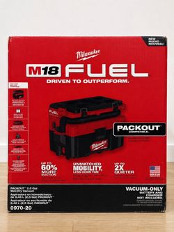 Milwaukee 0970-20 M18 FUEL PACKOUT 2.5 Gal Wet/Dry Vacuum NEW