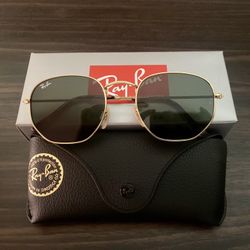New RayBan Hexagonal Flat 54mm Sunglasses With Original RayBan Packaging 