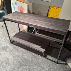 Gray Wood And Chrome Sofa Table 