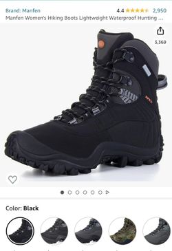 Manfen Women's Hiking Boots Lightweight Waterproof Size 9