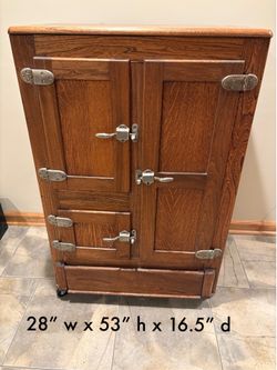 Antique oak refridgerator