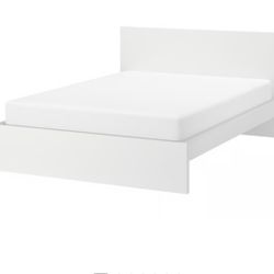 Ikea White headboard with frame 
