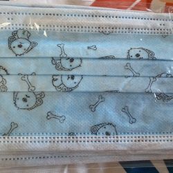 Kids Cute 10 Puppy Print Disposable Mask 