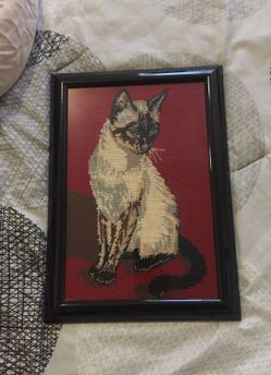 Cat Picture frame (handmade/embroidery)