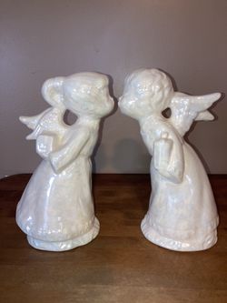 Set Of Ceramic Angels Kissing