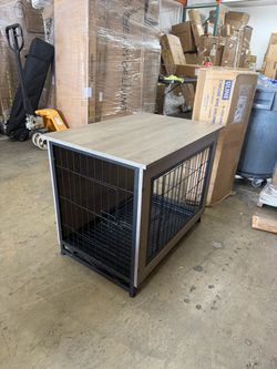 Gray and Black Dog Crate