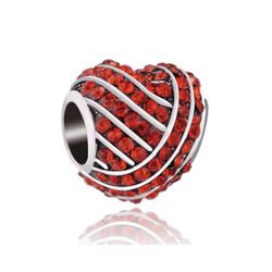 New women’s girl red heart bracelet charm jewelry gift