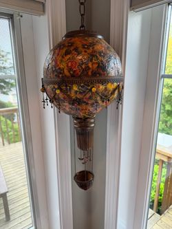 Vintage Hot Air Balloon Hanging Decor / Ornament - 20"