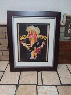 Art Decco Beer Sign Motif Framed 
