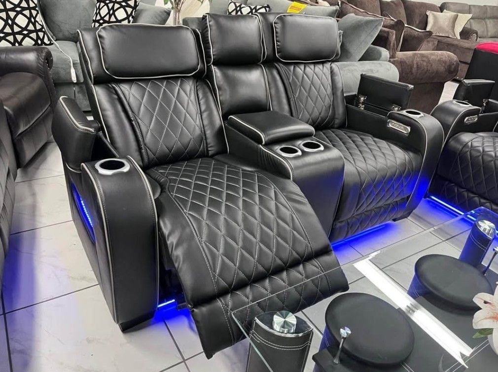 3PC Modern Power recliner sofa set with LED