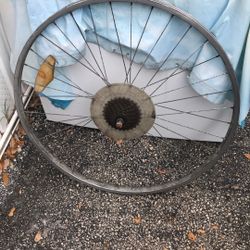 27” Bicycle Rim (could USE NEW CASSETTE)