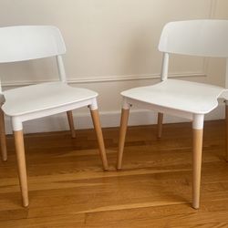 Pair of Marcus Mid-Century Style Stackable Dining Accent Chairs