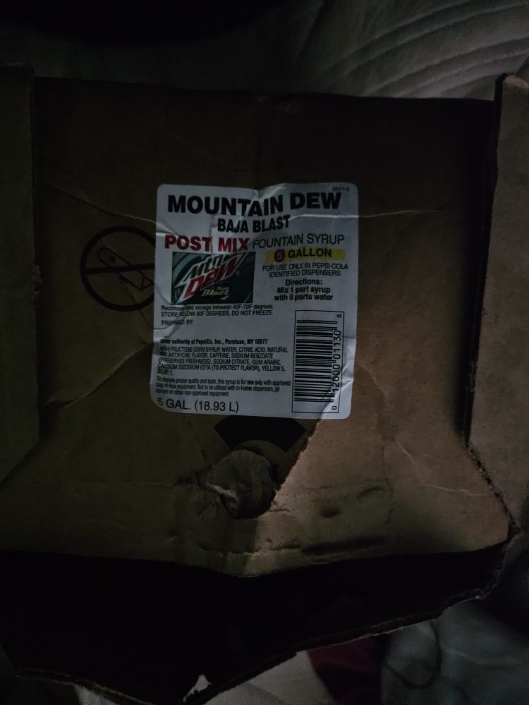 5 Gallons Of Baja Blast Syrup