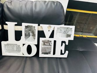 LOVE Letter Collage Photo Frame White