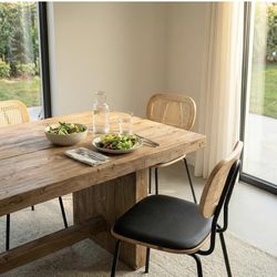 2 Mid Century Style Chairs Black And Natural