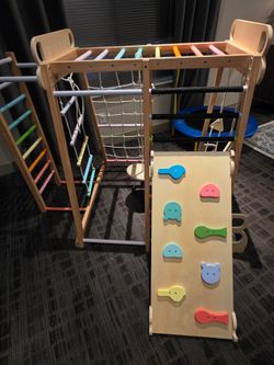 Indoor Wooden Kids Climbing Gym Play Set by  Bluewood