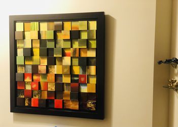 Modern Wooden Block Art Frame- Originally $400