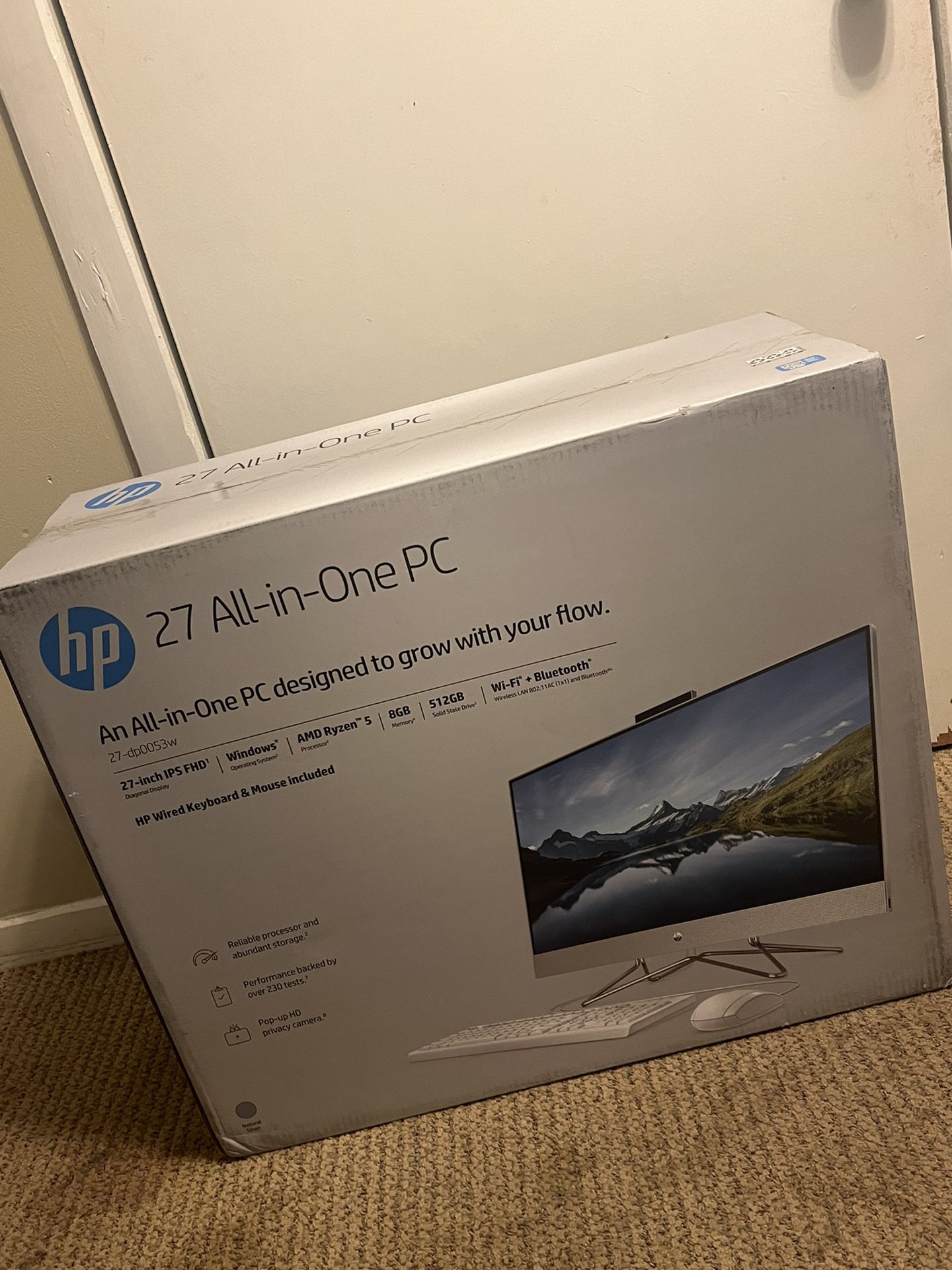 Brand New HP 27 All In One R5 White Desktop DP0053W 