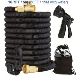50ft Expandable Garden Hose with Nozzle - Flexible Lightweight Water Hose for Gardening Car Washing Kink Free Durable Leakproof