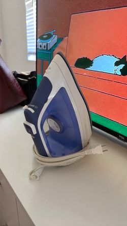 Blue and White Steam Iron