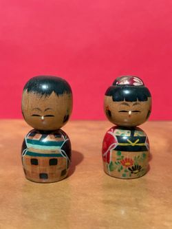 Vintage Japanese Mini Kokeshi Dolls