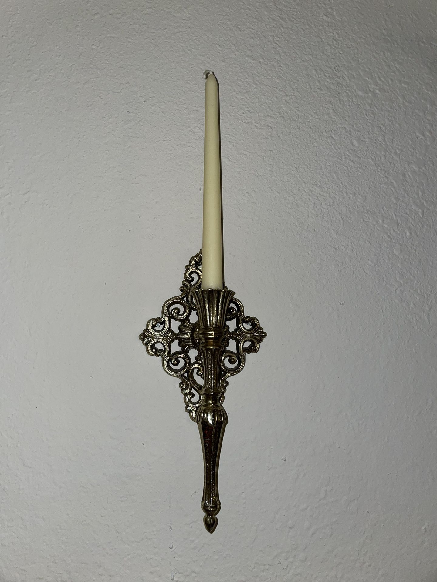 Vintage Candle Holders With Candles 