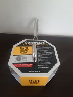Brand New Cuisinart Pot With Lid, Life WARRANTY 