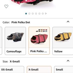 Pink Polka Dot  Dog Life Jacket Vest Saver Safety XS