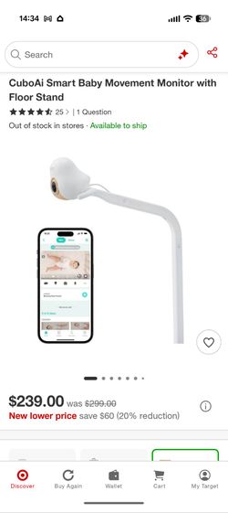 Cubo Ai baby monitor with floor stand
