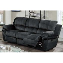 Brand new black padded suede or grey/brown gel leather manual reclining sofa