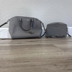 Michael Kors Ciara Medium Leather Messenger + Matching Clutch