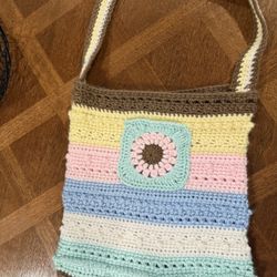 Hand Crocheted Tote Bag 