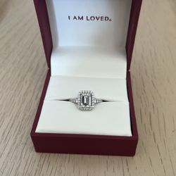 Moissanite Halo Ring  *Can Be Resized And Cleaned*