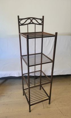 4-tier bronze metal tower shelf