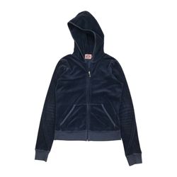 Vintage Juicy Couture Velour Hoodie Jacket Medium M Blue Track Sweatshirt Zip Up