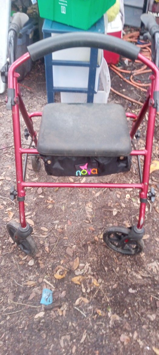 Easy Push Walker With Compartment That Holds Purse Or Or Drinks Or Something Underneath Great Brakes Works Great Nice Seats Cushion
