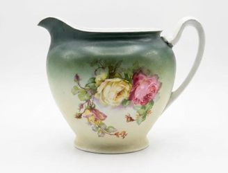 Victorian Floral Porcelain Pitcher