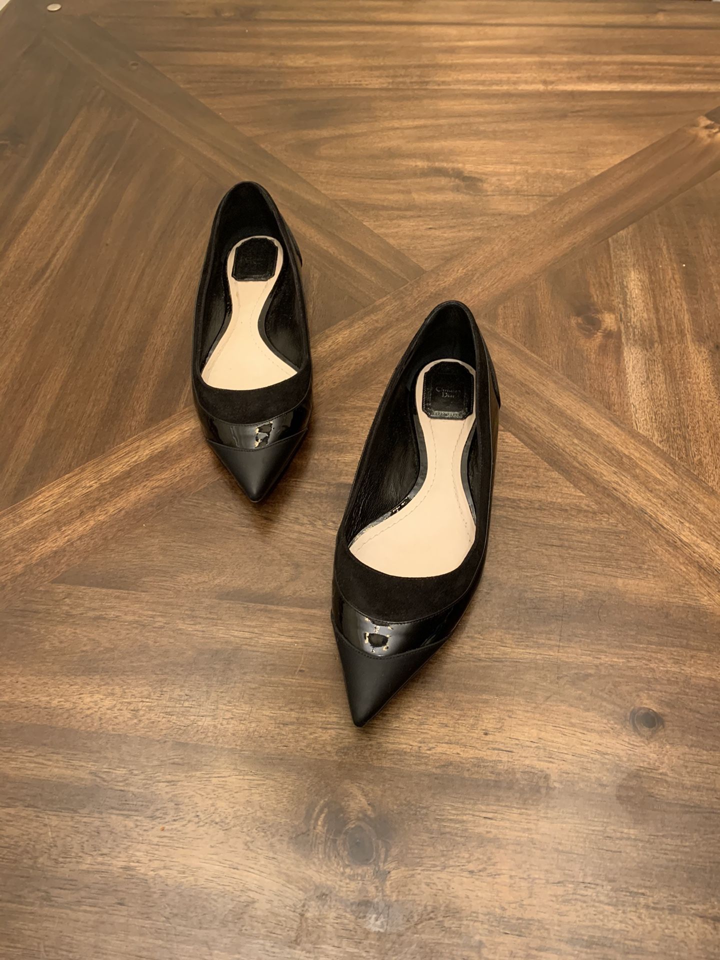 Christian Dior women’s flats loafers black leather