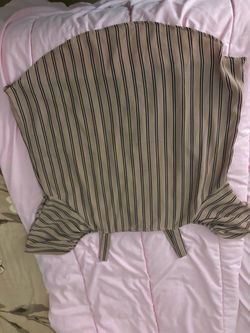 Striped pink Strapless Crop Top