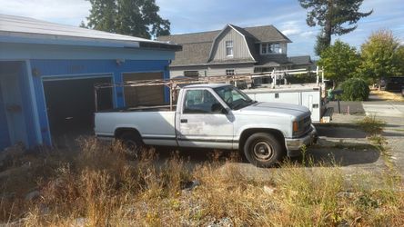 White Chevy Pickup Truck Regular Cab