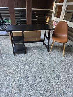 Black Wood Hobby/HomeworkTable With Chair