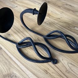 Wrought Iron Wall Candle Sconces Black 12” Tall Decor