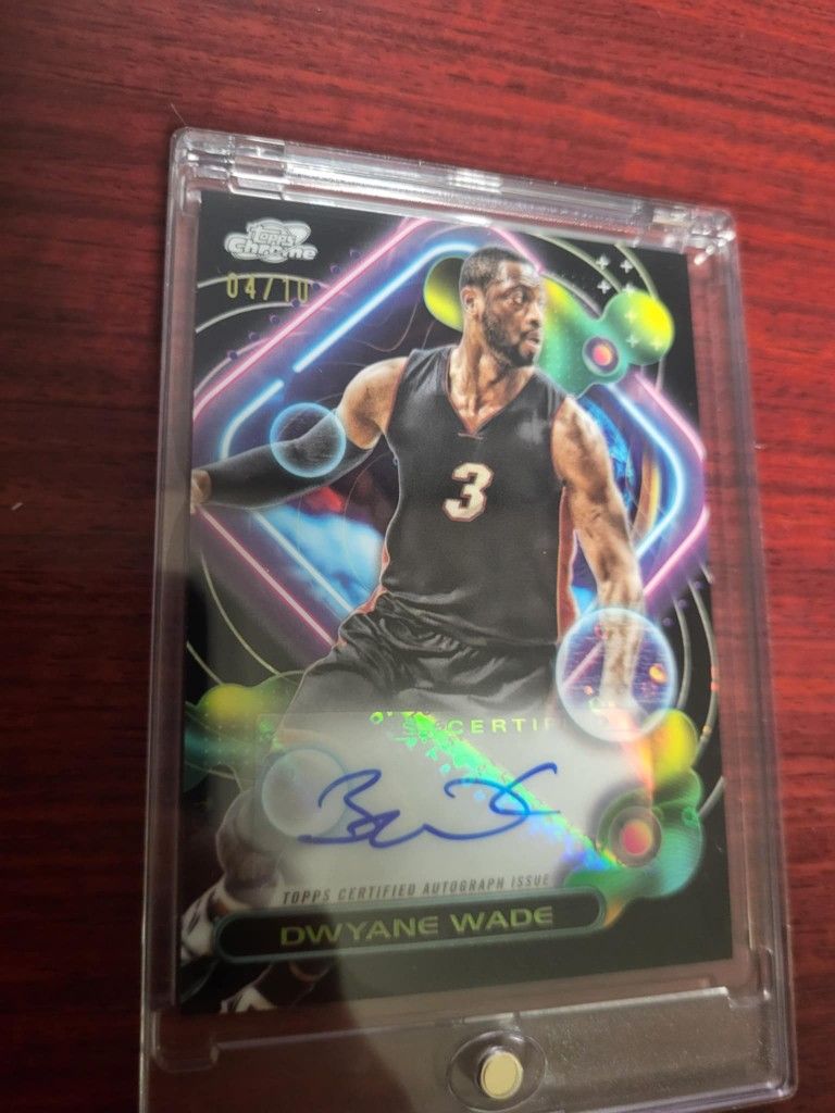 🔥Dwayne Wade /10 Auto Variation -2024 Topps Cosmic Chrome Black Eclipse Refract