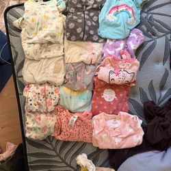Assorted Girls Age 0 To 2 Years, Pajamas, Onesies, Etc.