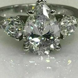 Sterling Silver And Moissanite Ring 